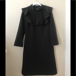Banana Republic Black Ruffle Shift Dress